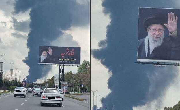 אזור נמל התעופה בעיר משהד אחרי גל תקיפות