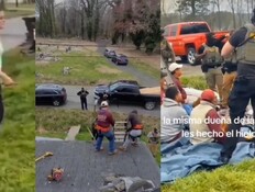 האישה והשיפוצניקים (צילום: Bryan Polanco, X.com) האישה והשיפוצניקים (צילום: Bryan Polanco, X.com)