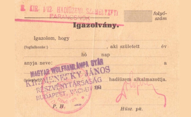 התעודות שהנפיקה המחתרת היהודית בהונגריה בהובלתו של דוד גור