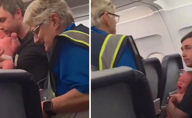 תינוק בוכה הורד מהטיסה תינוק בוכה הורד מהטיסה