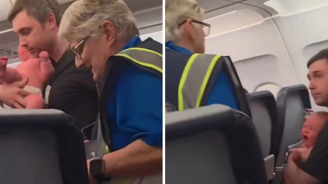 תינוק בוכה הורד מהטיסה תינוק בוכה הורד מהטיסה