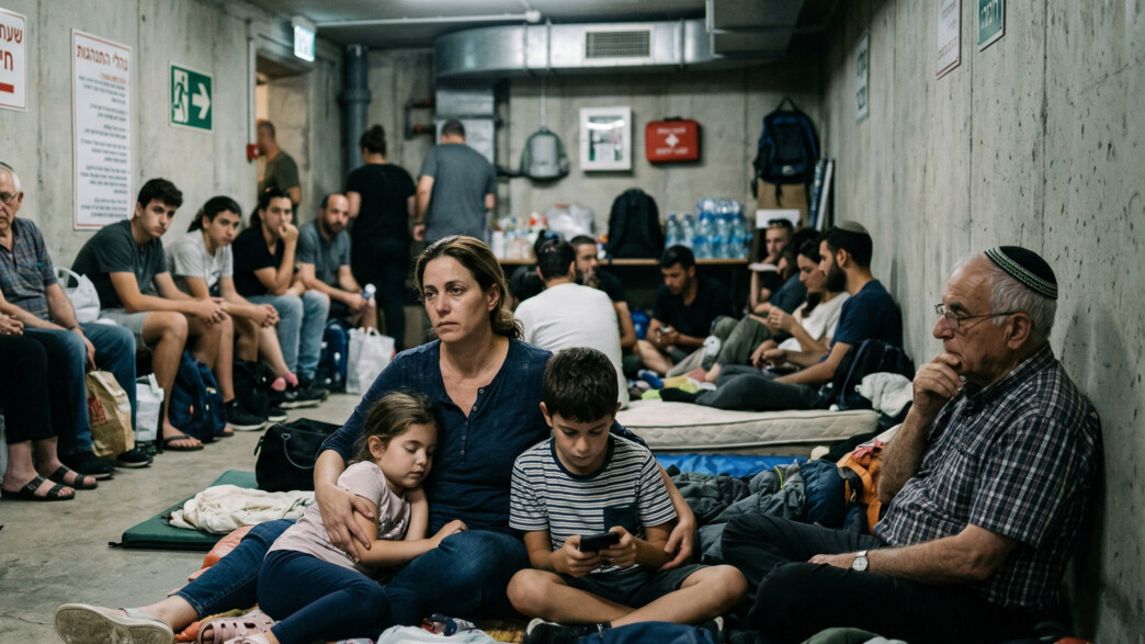 אזרחים מתמגנים בזמן אזעקות 