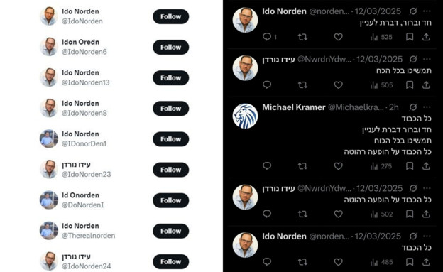 פעילות של עדו נורדן ברשת X פעילות של עדו נורדן ברשת X