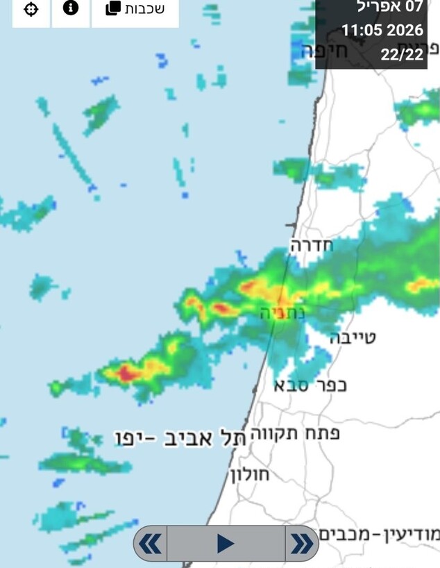 עננות נכנסת למישור החוף בישראל עננות נכנסת למישור החוף בישראל
