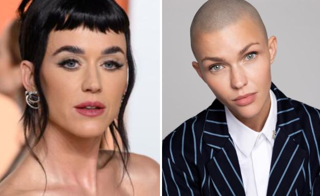 רובי רוז, קייטי פרי (צילום: rubyrose,  אינסטגרם | getty images, LUDOVIC MARIN)