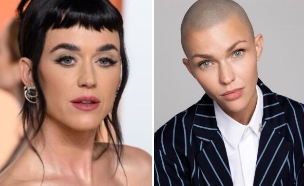 רובי רוז, קייטי פרי (צילום: rubyrose,  אינסטגרם | getty images, LUDOVIC MARIN)