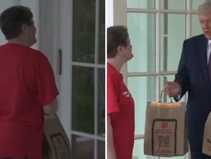 כמה טיפ הוא הביא? כולם המתינו למסיבת העיתונאים של טראמפ, ואז הגיע המשלוח ממקדונלד'ס