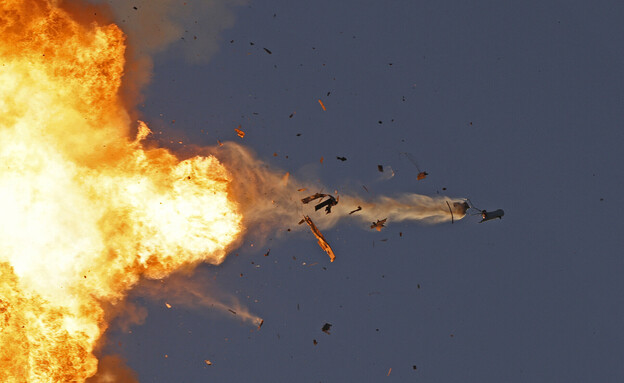 כטב"ם חיזבאללה מיורט בשמי הצפון (צילום: JALAA MAREY, Getty images)