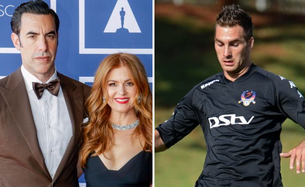 איילה פישר, סשה בראון כהן, לארי כהן (צילום: getty images)