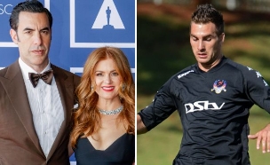 איילה פישר, סשה בראון כהן, לארי כהן (צילום: getty images)