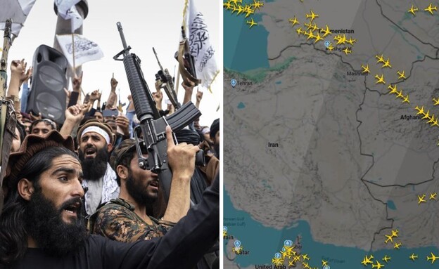 אפגניסטן טיסות  (צילום: flightradar24, Getty Images)