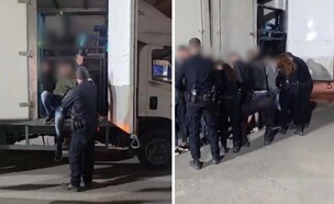 שב"חים פלסטינים מתחבאים בתוך משאית רהיטים