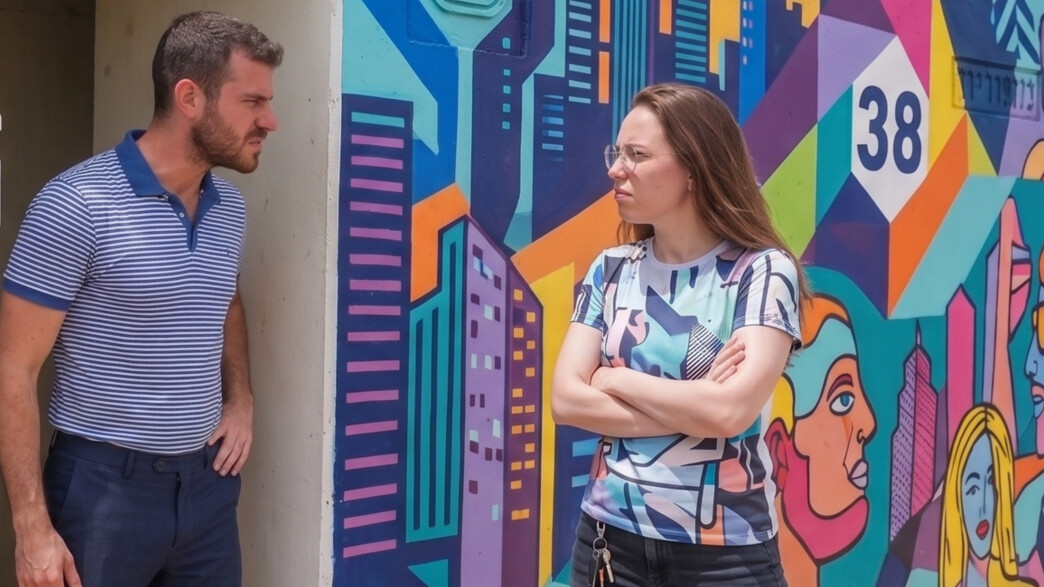 זוג בדרך למרחב מוגן