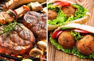 פלאפל מול מנגל (צילום: שאטרסטוק)