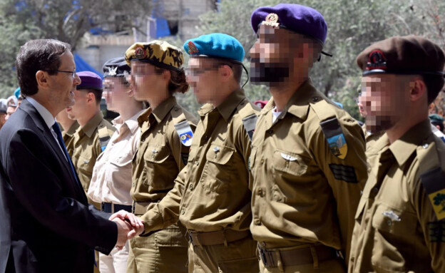 חיילי צה"ל מצטייני הנשיא, יום העצמאות ה-78 (צילום: חיים צח, לע"מ)