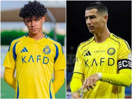 "אשמח שיקרה". רונאלדו והבן (GETTY) (צילום: ספורט 5)