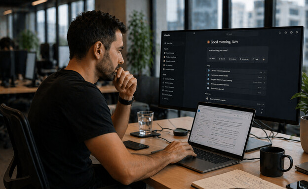 עובד במשרד (צילום: ChatGPT)