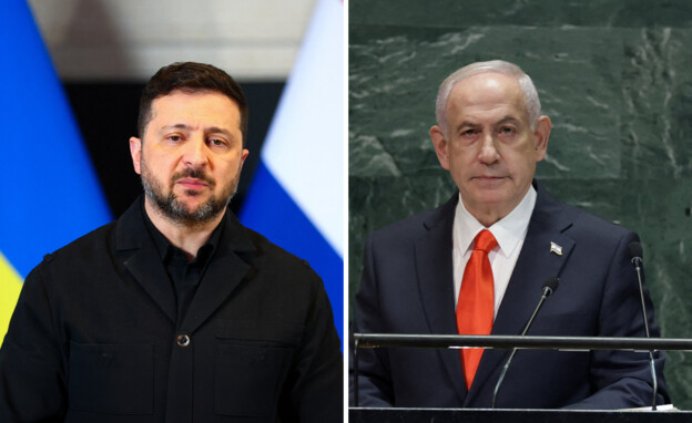 נשיא אוקראינה זלנסקי, ראש הממשלה נתניהו נשיא אוקראינה זלנסקי, ראש הממשלה נתניהו