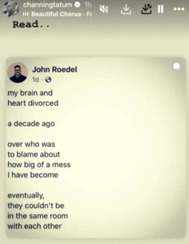 לקח קשה את האירוסים של האקסית? הפוסט המסתורי של צ'נינג טייטום 