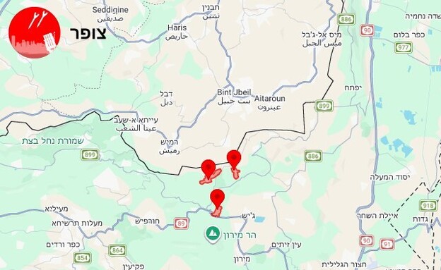 אזעקות בגליל העליון בברעם דוב"ב וצבעון אזעקות בגליל העליון בברעם דוב"ב וצבעון