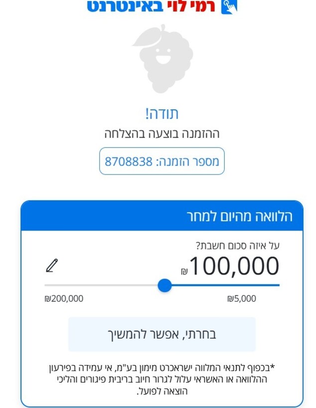 רמי לוי הלוואה