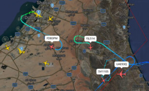 טיסות בדובאי (צילום: flightradar24)