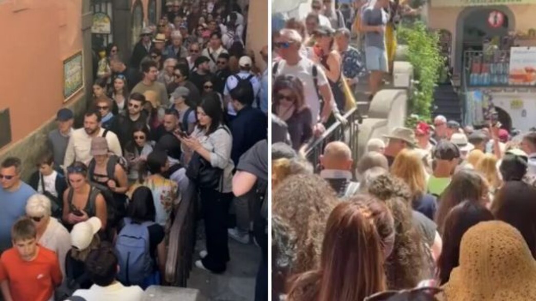 עומס תיירים אמאלפי איטליה עומס תיירים אמאלפי איטליה