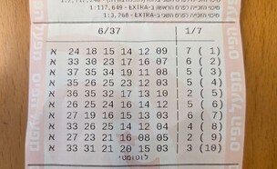 הטופס שזכה ב-15 מיליון שקל בלוטו (צילום: מפעל הפיס)