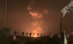הפיצוץ הלילי החריג (צילום: מתוך תיעוד שעלה ברשתות החברתיות, שימוש לפי סעיף 27א' לחוק זכויות יוצרים)