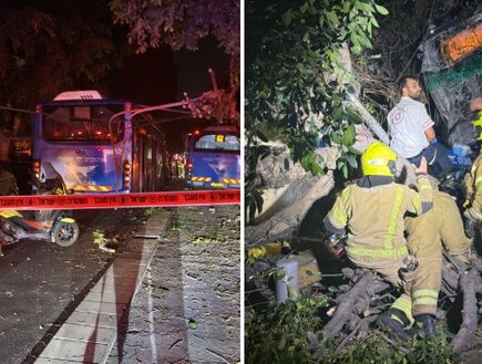 תאונה קטלנית בתל אביב: אוטובוס התנגש בעמוד חשמל, בת 11 נפצעה אנוש