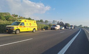 הזירה בה נמצאה גופת גבר עם כוויות (צילום: תיעוד מבצעי מד"א)
