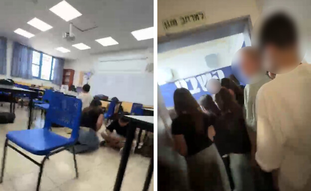 תלמידים בקריית שמונה במרחב המוגן בבית הספר תלמידים בקריית שמונה במרחב המוגן בבית הספר