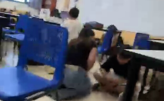 תלמידים בקריית שמונה במרחב המוגן בבית הספר תלמידים בקריית שמונה במרחב המוגן בבית הספר