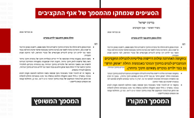 הסעיפים שנמחקו מהמסמך של אגף התקציבים הסעיפים שנמחקו מהמסמך של אגף התקציבים
