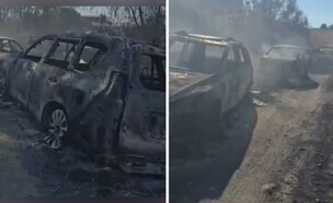 המכוניות השרופות (צילום: כבאות והצלה)