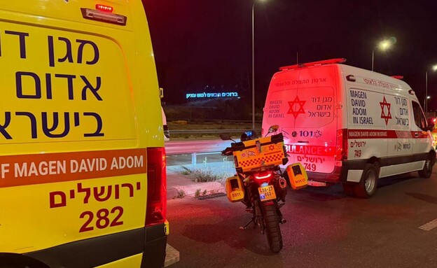 זירת הפיגוע בגוש עציון (צילום: מד"א)