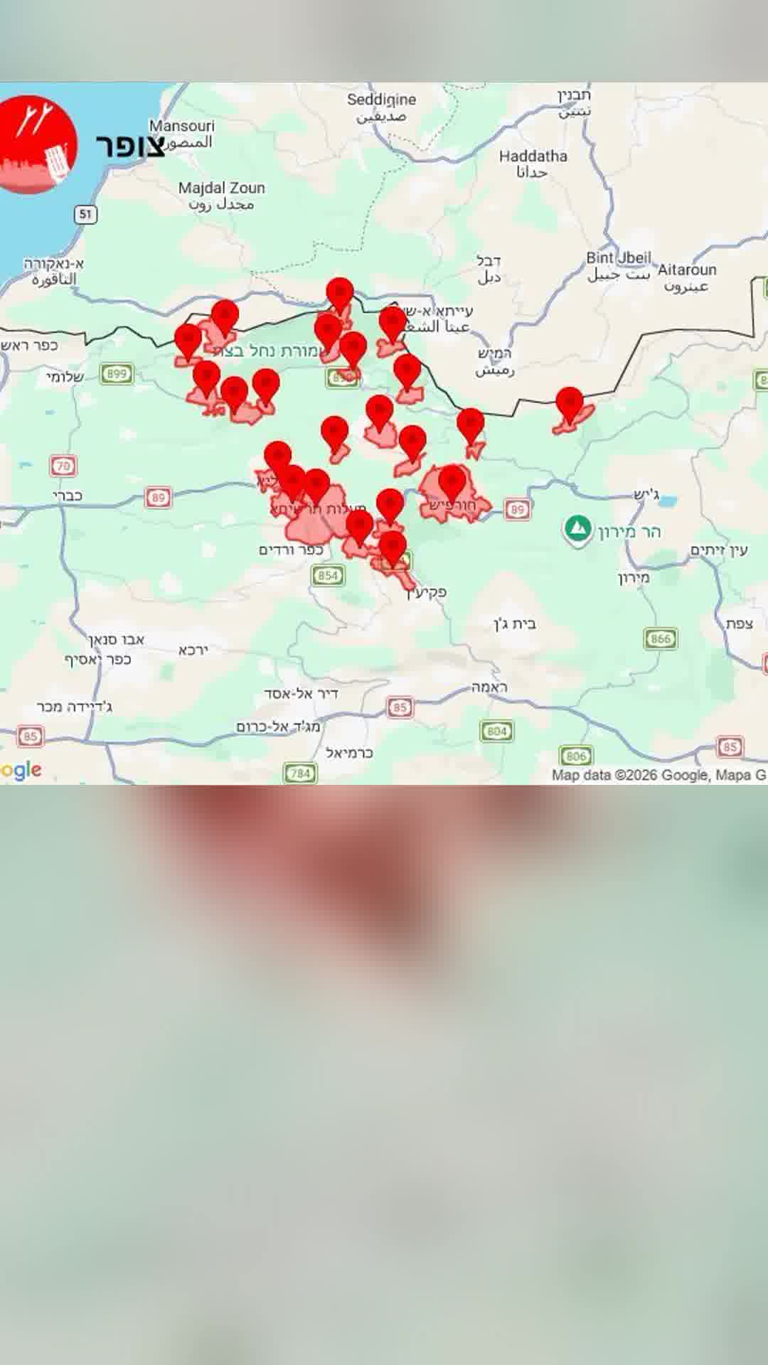 אזעקות הופעלו בכ-22 ישובים בגליל המערבי בשל ירי מלבנון, הפרטים בבדיקה