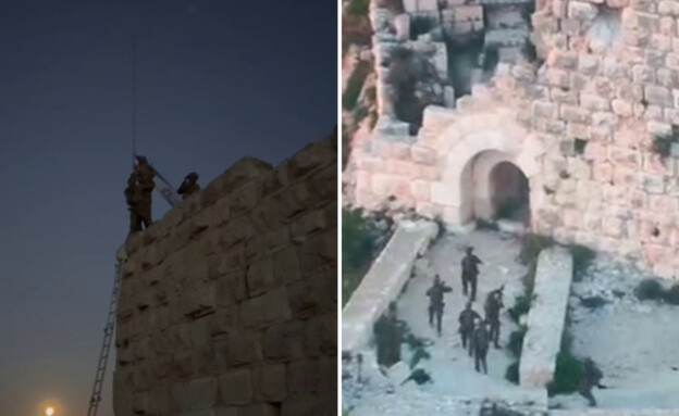 לוחמי סיירת גולני מניפים את דגל ישראל בבופור לוחמי סיירת גולני מניפים את דגל ישראל בבופור