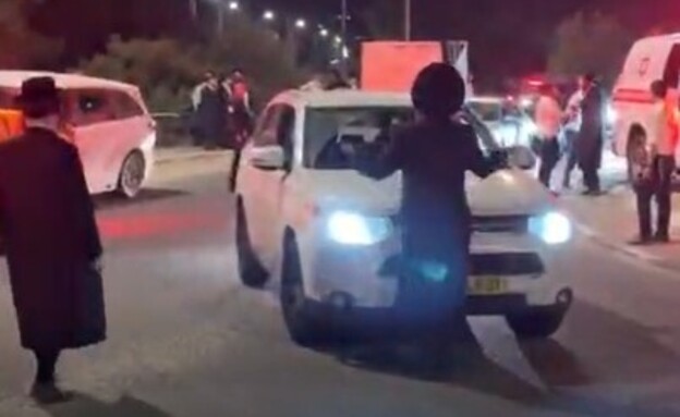 הפרות סדר על ידי החרדים בבית שמש (צילום: חנוך פ.)