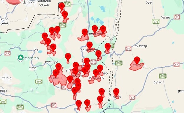 מפת האזעקות מפת האזעקות