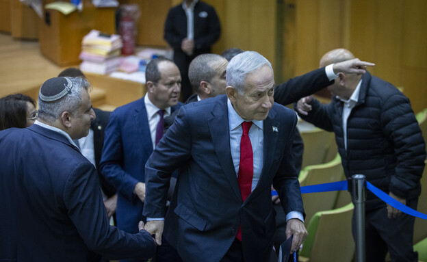 בנימין נתניהו נכנס להצבעה במליאת הכנסת