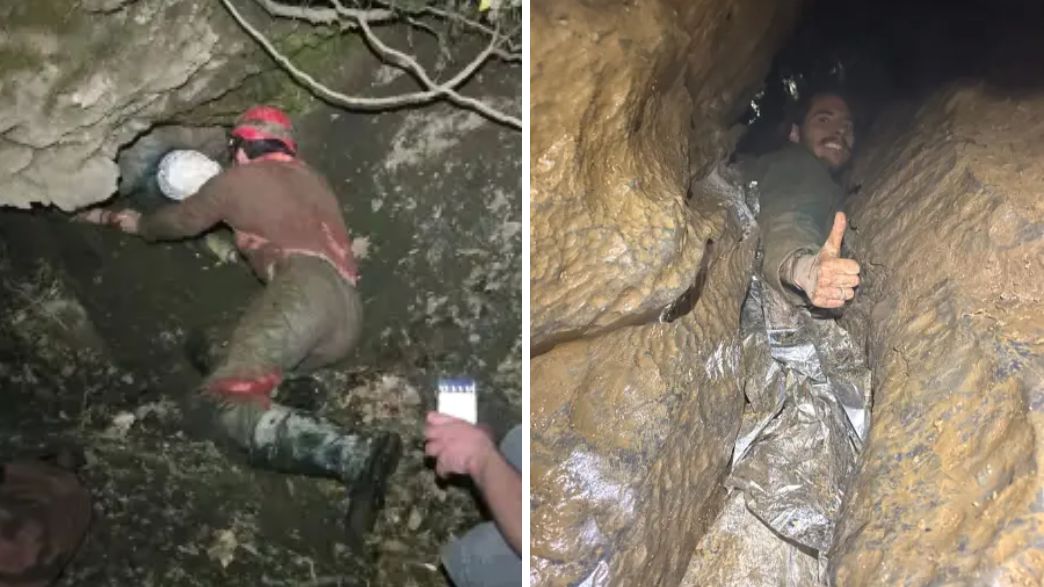 יצא לחקור מערה – ונתקע למשך שבע שעות יצא לחקור מערה – ונתקע למשך שבע שעות