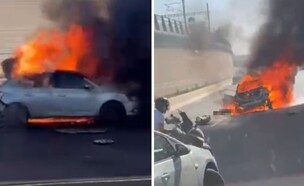 זירת פיצוץ הרכב בנתיבי איילון, סמוך למחלף חולון