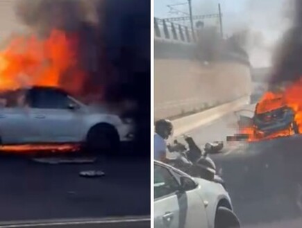 חשד לחיסול: הרוג בפיצוץ רכב בנתיבי איילון