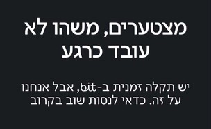 תקלה באפליקציית ביט