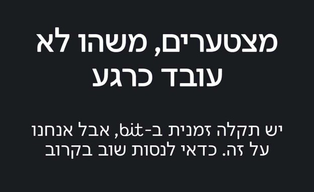 תקלה באפליקציית ביט