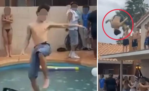 קפץ מהגג במסיבת בריכה, וגמר במיון (צילום: מתוך הרשתות החברתיות בהתאם לסעיף 27א' בחוק)