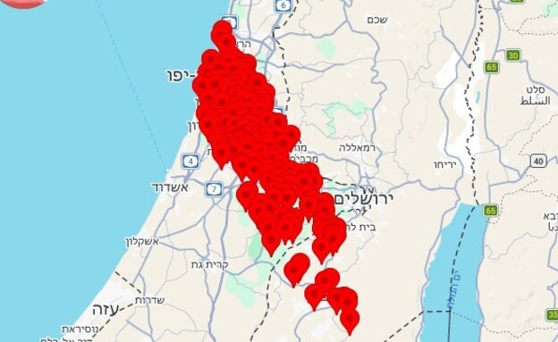מפת אזעקות במרכז הארץ מפת אזעקות במרכז הארץ