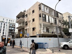 הבניין שנפגע מטיל איראני ברחוב לואי מרשל בתל אביב
