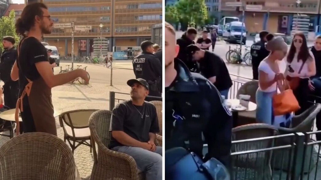 בליווי שוטרים: צעירים עם דגל ישראל פונו ממסעדה - תוך קריאות 